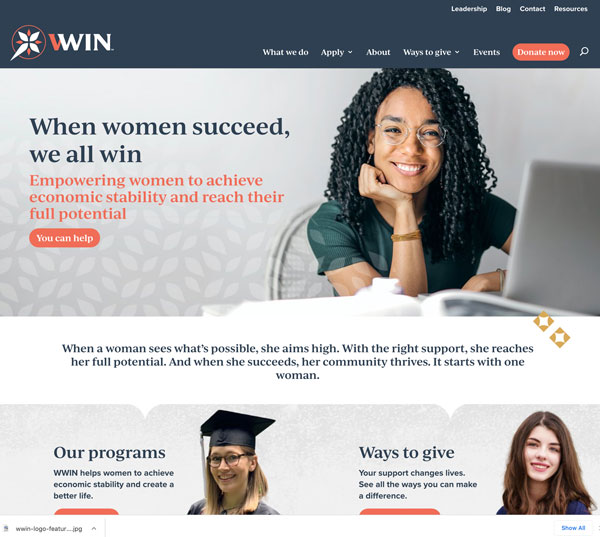 wwin.org image of website landing page 